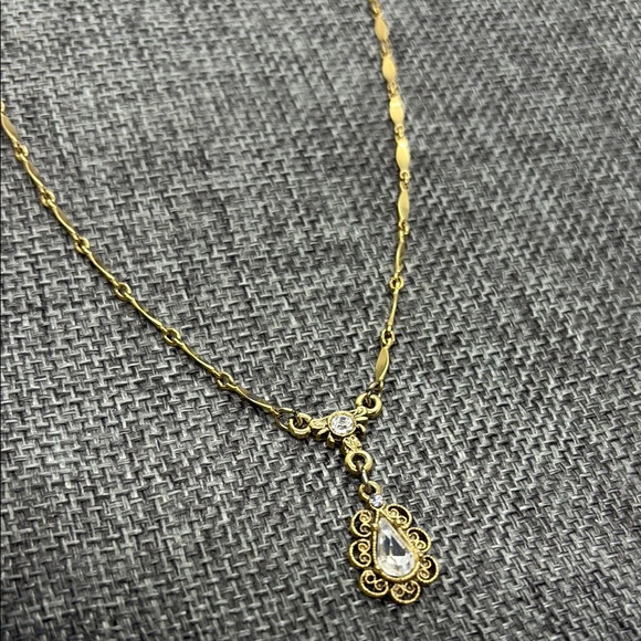 1928 Necklace with Minimalist Rhinestone Design - Picture 3 of 8